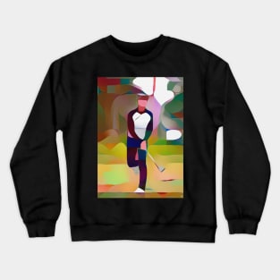 Golfer Abstract Painting Crewneck Sweatshirt